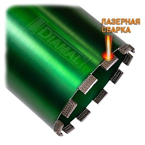 Коронка алмазная DIAMAL DM152LW 152 мм x 450 мм - 1 1 / 4 UNC