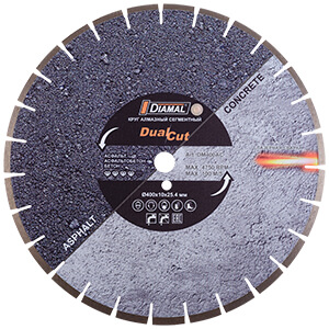 Круг алмазный сегментный 400 мм  DUALCUT DIAMAL асфальт + бетон